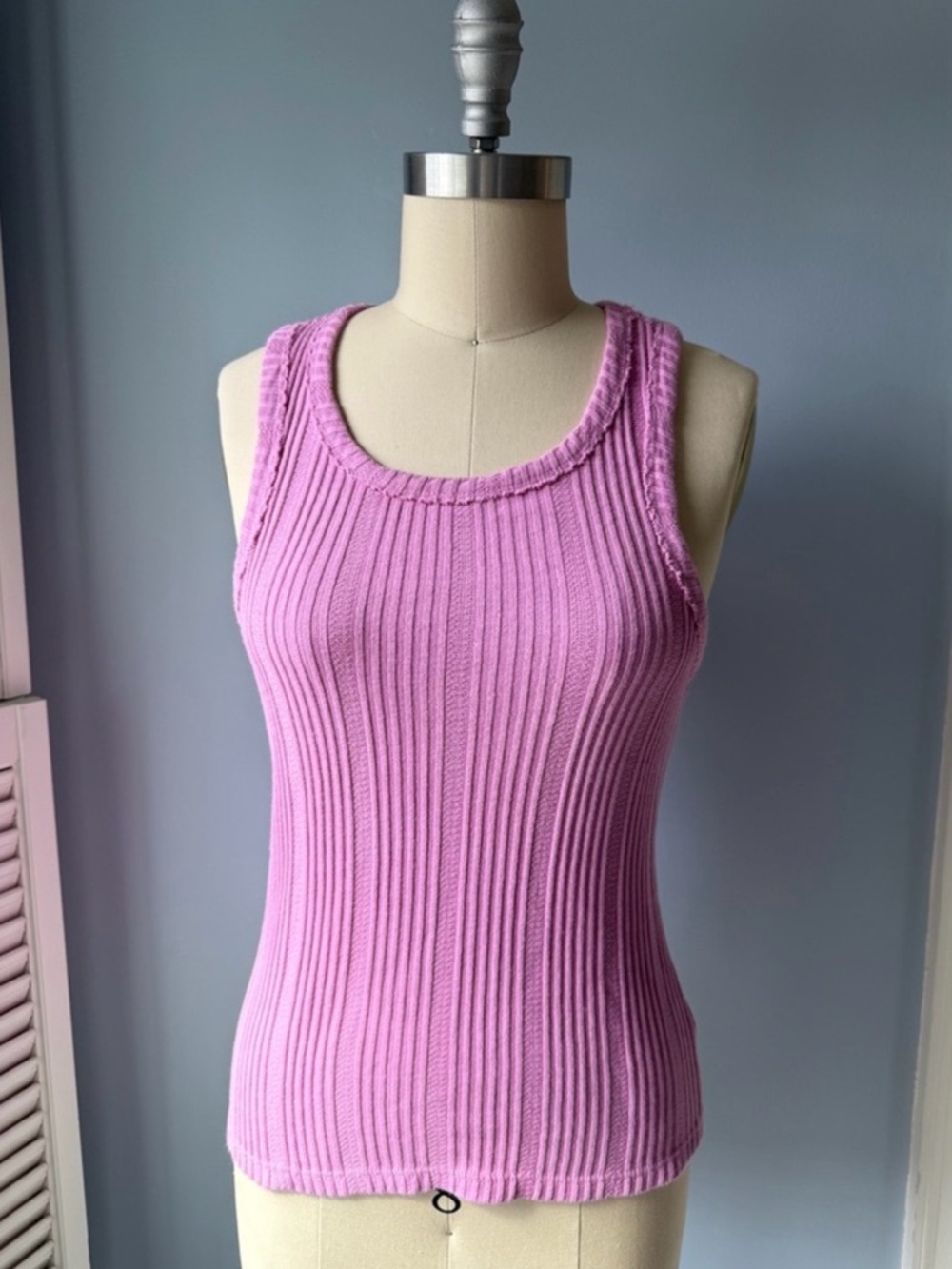 NWT Anthropologie Pink/Rose Ribbed Tank Top